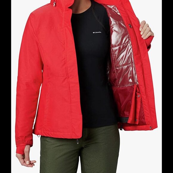 Columbia Women's Alpine Action Omni-Heat Hooded Jacket Size S, "Red Lilly" - Picture 4 of 9